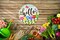 Hello Spring Door Sign - 11.8" Colorful Flowers Welcome Decoration Wreath Farmhouse Hanging Sign for Home Front Door Wall Porch Indoor Outdoor Decor